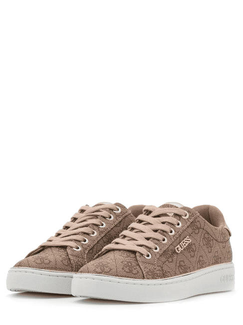 GUESS BECKIE LOGO  Baskets Beige / Marron - Chaussures Femme