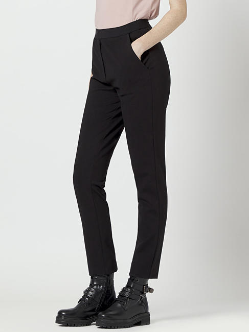 MANILA GRACE NEW YORK Pantalon de couleur unie Noir - Pantalons pour femmes