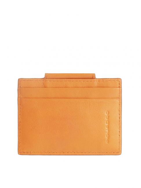 PIQUADRO URBAN Porte-cartes de crédit en cuir ORANGE - Portefeuilles Homme