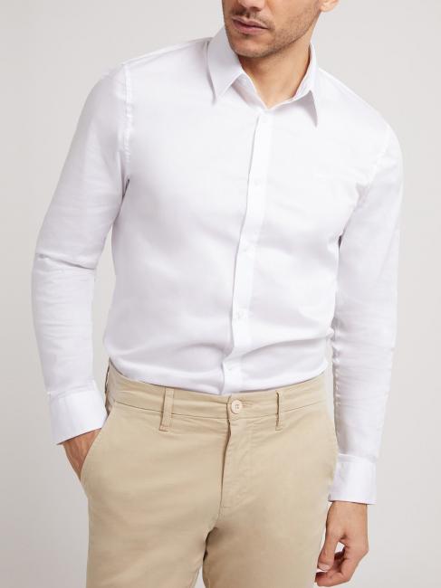 GUESS SUNSET sunset camicia manica lunga Chemise en coton extensible blanc pur - Chemises pour hommes