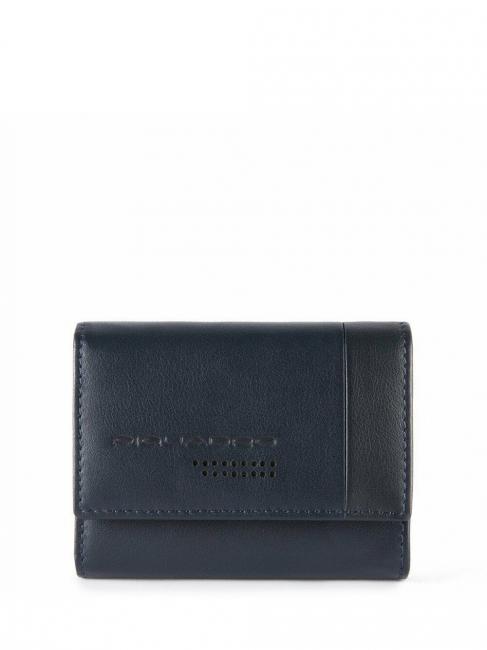 PIQUADRO URBAN Porte-feuille en cuire bleu - Portefeuilles Homme