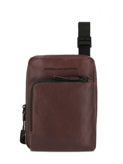 PIQUADRO HARPER Sac en cuir, support iPad Mini MORO - Sacs en Bandoulières pour Homme