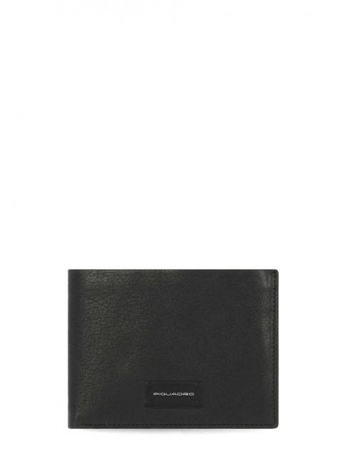 PIQUADRO HARPER  Portefeuille en cuir pour homme Noir - Portefeuilles Homme