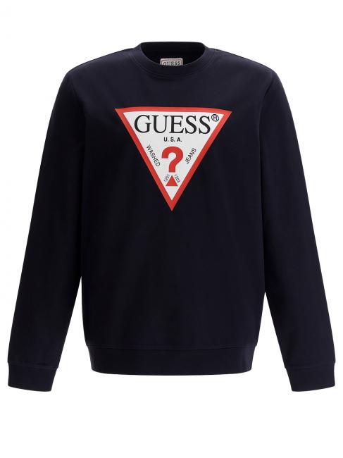 GUESS AUDLEY Sweat logo triangle smartblue - Pulls molletonnés