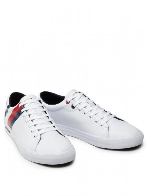 TOMMY HILFIGER CORPORATE STRIPE Basket en cuir blanc - Chaussures Homme