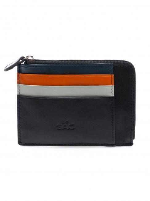 LESAC COLORFULL Portefeuille plat en cuir Noir - Portefeuilles Homme