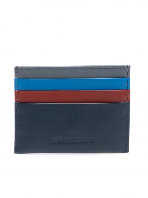 LESAC COLORFULL Porte-cartes plat en cuir bleu - Portefeuilles Homme