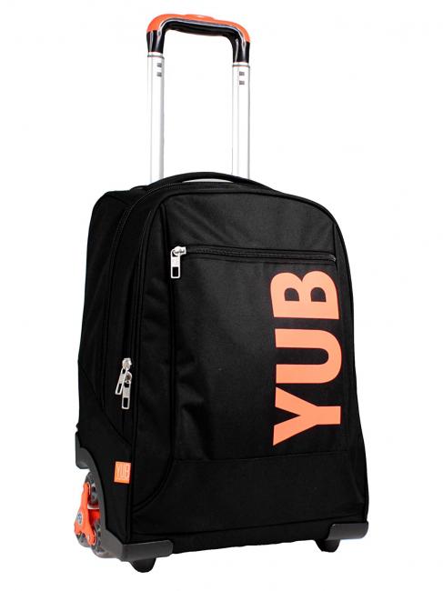 YUB YUB Sac à dos avec chariot, à trois roues orange fluo - Sacs à dos à roulettes