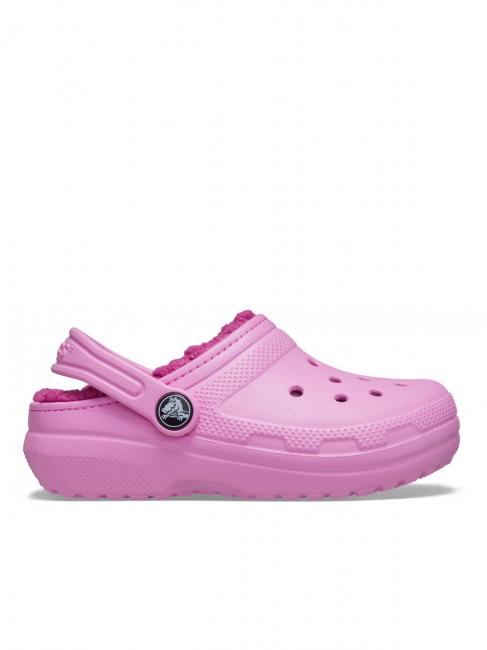 CROCS CLASSIC LINED CLOG TODDLER Sabot rembourré rose bonbon - Chaussures de bébé