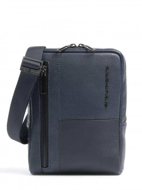 PIQUADRO RONNIE Sac en cuir, support iPad Mini bleu - Sacs en Bandoulières pour Homme