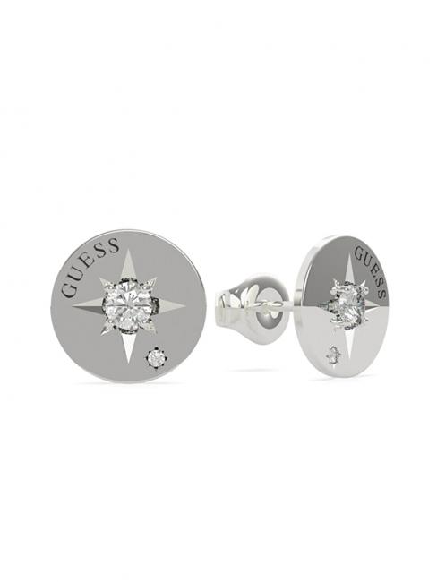 GUESS ENGR COMPASS AND CRYSTAL STUD Des boucles d'oreilles ARGENT - Boucles d'oreilles