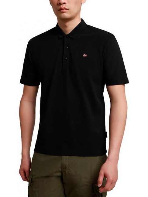 NAPAPIJRI EALIS SS Polo à manches courtes en coton noir 041 - chemise polo