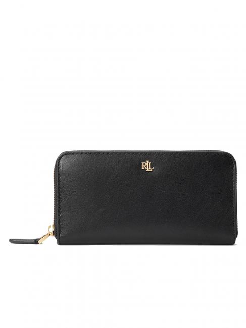 RALPH LAUREN RLL Grand portefeuille continental en cuir noir 3 - Portefeuilles Femme