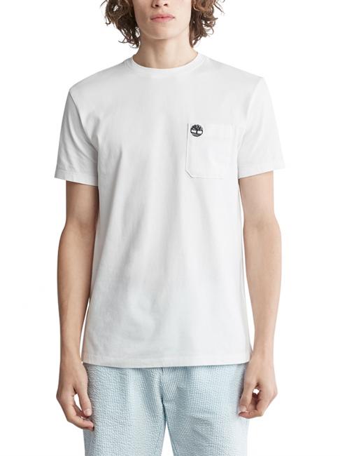 TIMBERLAND DUNSTAN RIVER T-shirt en coton avec poche blanc - T-shirt