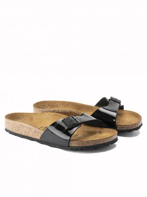 BIRKENSTOCK MADRID Sandale en cuir verni noir - Chaussures unisexe