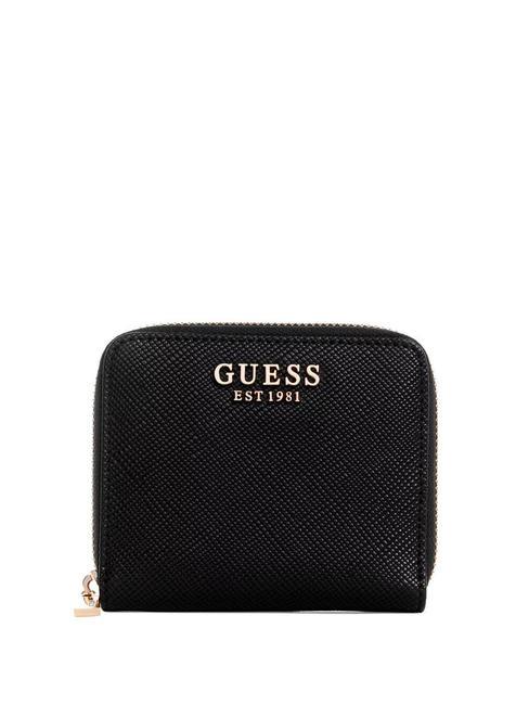 GUESS LAUREL Petit portefeuille zippé NOIR - Portefeuilles Femme