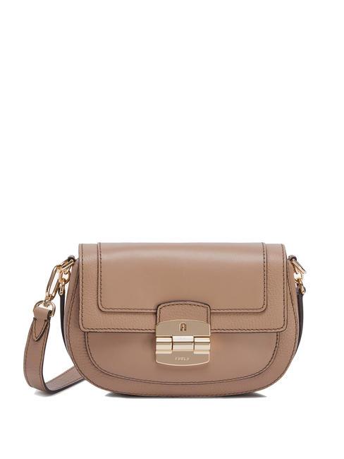 FURLA CLUB 2 Sac bandoulière en cuir grège - Sacs pour Femme