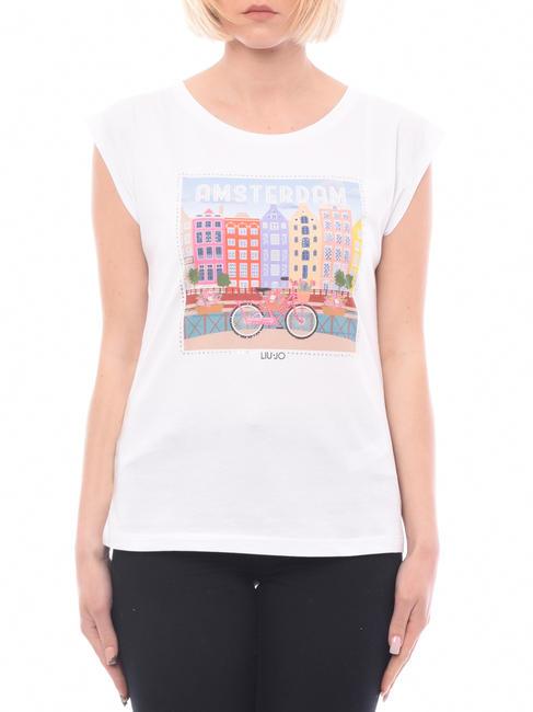 LIUJO MODA CITY PRINT T-shirt en cotton bco amsterdam - T-shirt