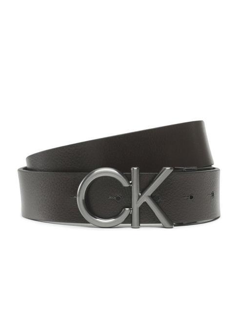 CALVIN KLEIN CK METAL BOMBE REV Ceinture en cuir double face cknoir - Ceintures