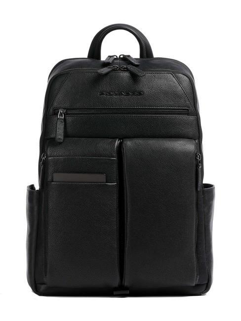 PIQUADRO PAAVO Sac à dos pour ordinateur portable 15,6", en cuir Noir - Sacs à dos pour ordinateur portable