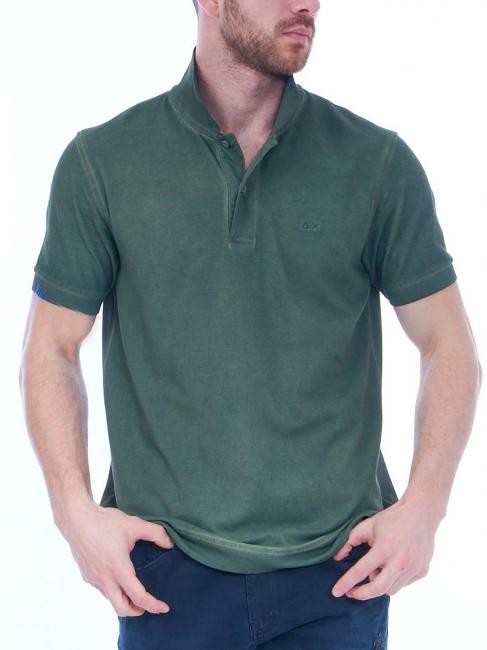 SUN68 SPECIAL DYED EL. Polo en coton stretch militaire - chemise polo