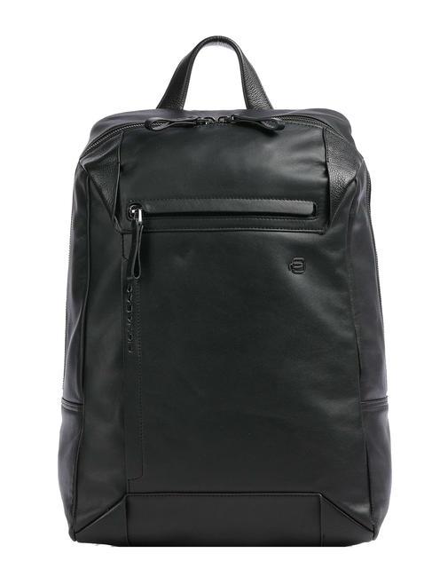 PIQUADRO PAN Sac à dos en cuir pour pc 15" Noir - Sacs à dos pour ordinateur portable