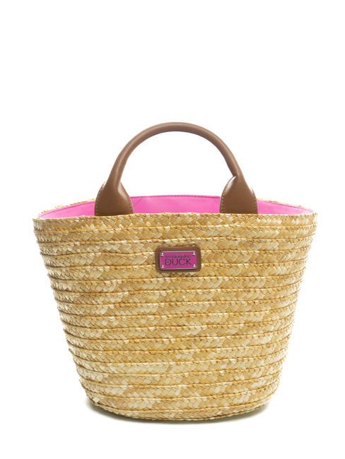 MANDARINA DUCK SEASHELL Sac de plage en paille bulle rose - Sacs pour Femme