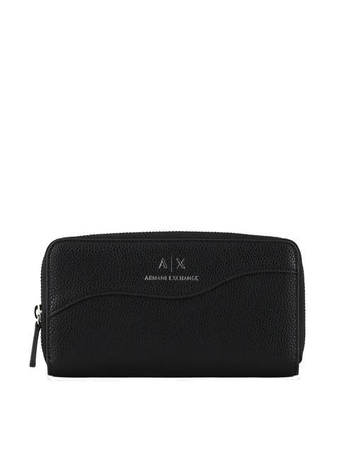 ARMANI EXCHANGE A|X Grand portefeuille zippé Noir - Portefeuilles Femme