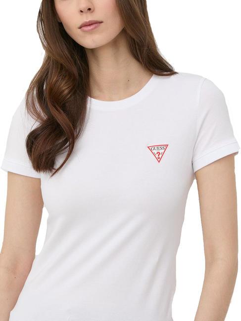 GUESS MINI TRIANGLE T-shirt coupe slim blanc pur - T-shirt