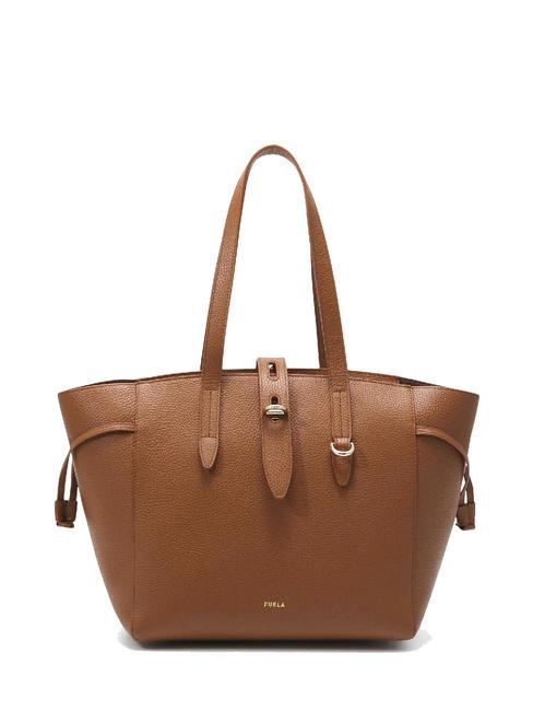 FURLA NET Petit cabas en cuir Cognac - Sacs pour Femme