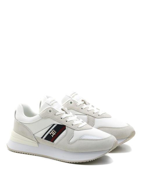 TOMMY HILFIGER CORP WEBBING RUNNER Baskets blanc - Chaussures Femme