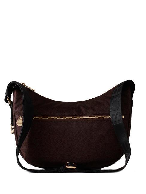 BORBONESE BORBONAIS Sac Hobo LUNA, petit marron foncé/noir - Sacs pour Femme