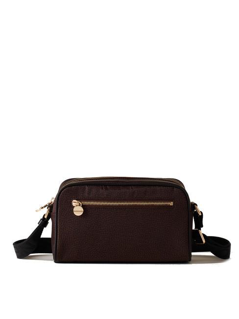 BORBONESE BORBONAIS Mini sac à bandoulière, en tissu marron foncé/noir - Sacs pour Femme