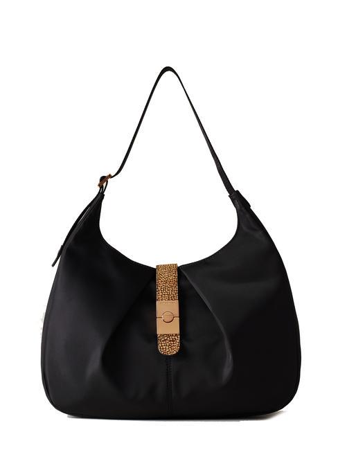 BORBONESE CORTINA Sac pochette en nylon NOIR / NATUREL OP - Sacs pour Femme