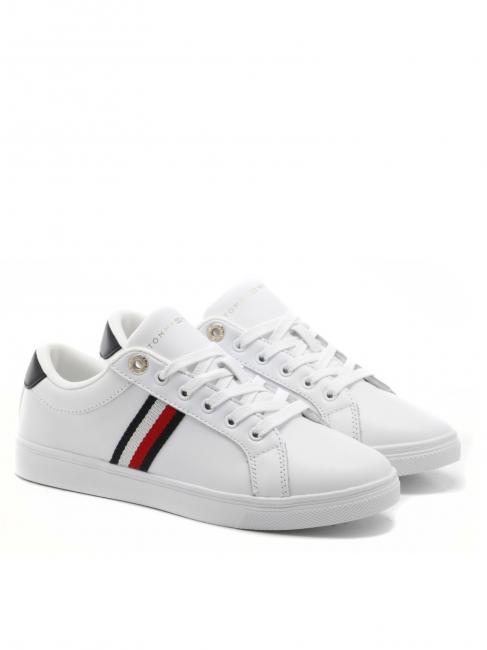 TOMMY HILFIGER ESSENTIAL WEBBING Baskets en cuir blanc - Chaussures Femme