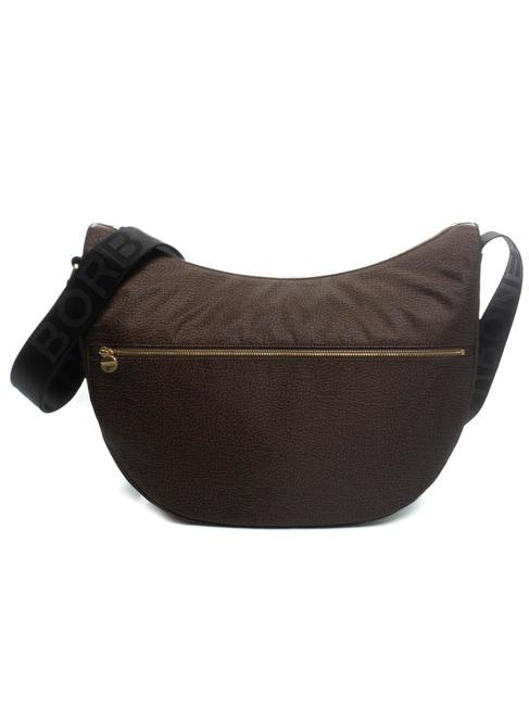 BORBONESE BORBONAIS LUNA Sac à bandoulière en tissu jet op marron foncé/noir - Sacs pour Femme