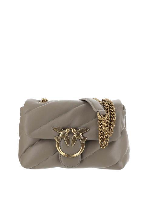 PINKO MINI LOVE BAG Sac en nappa noyer-or antique - Sacs pour Femme