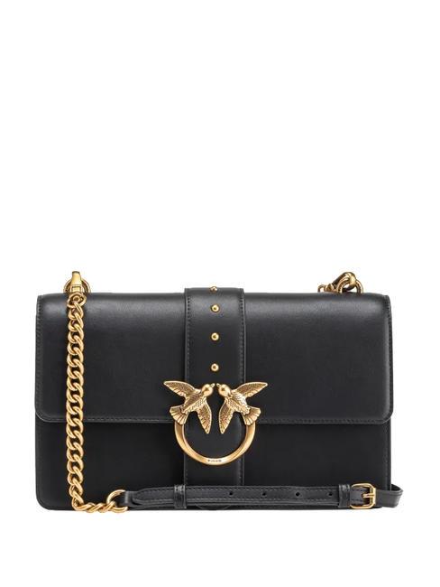 PINKO CLASSIC LOVE BAG Un sac tout simplement noir-or antique - Sacs pour Femme