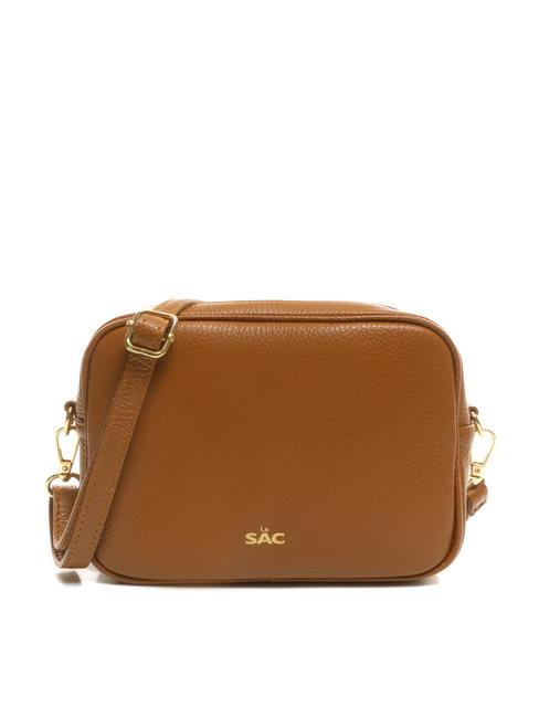 LESAC LUCIA Sac porté épaule double en cuir Dollar cuir foncé - Sacs pour Femme