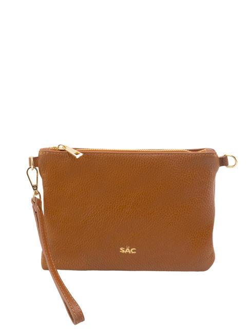 LESAC ROBERTA Pochette en cuir Dollar cuir foncé - Sacs pour Femme