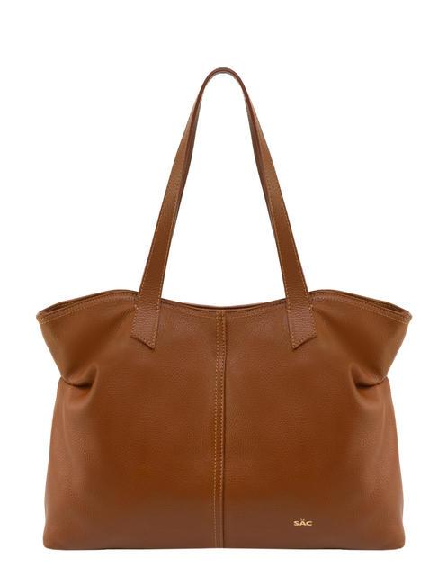 LESAC MARTINA Sac cabas en cuir Dollar cuir foncé - Sacs pour Femme