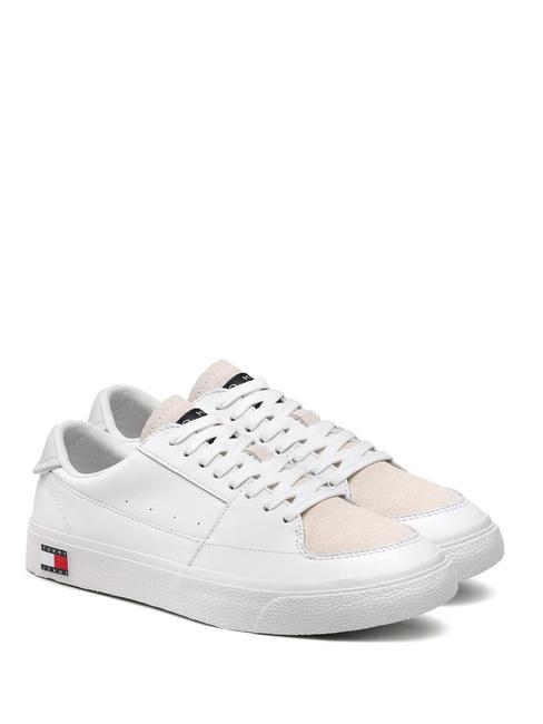 TOMMY HILFIGER TJ VULCANIZED Baskets en cuir blanc - Chaussures Homme