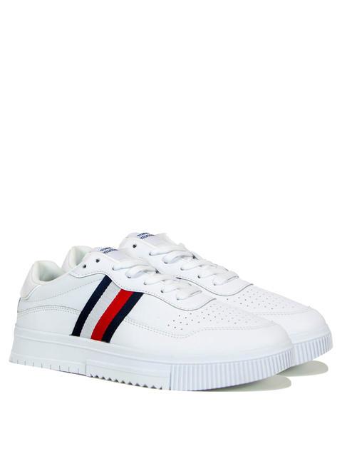 TOMMY HILFIGER SUPERCUP STRIPES Baskets en cuir blanc - Chaussures Homme