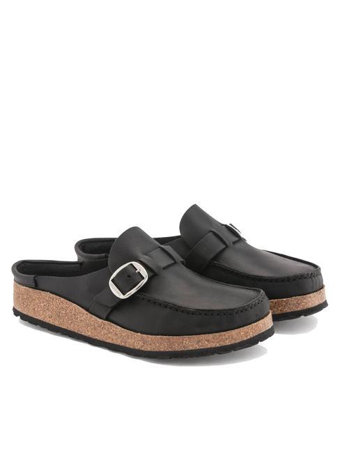 BIRKENSTOCK BUCKLEY Mules en cuir huilé noir - Chaussures Homme