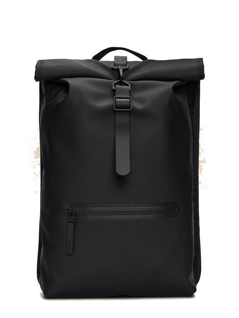 RAINS ROLLTOP RUCKSACK Grand sac à dos étanche noir - Sacs à dos