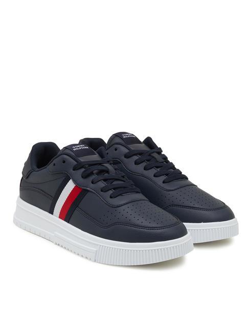 TOMMY HILFIGER SUPERCUP STRIPES Baskets en cuir ciel désert - Chaussures Homme