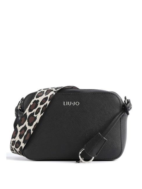 LIUJO AGAR sac porté épaule à imprimé Saffiano NOIR - Sacs pour Femme