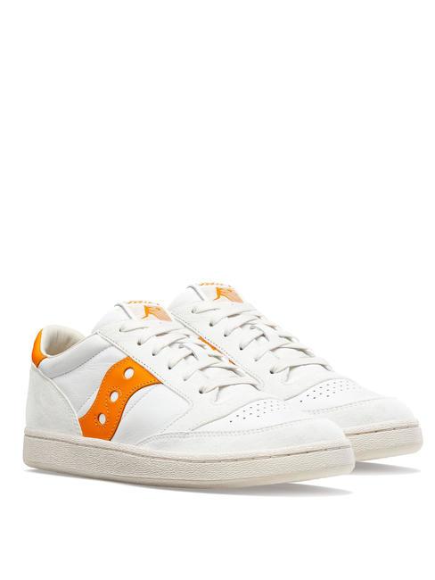 SAUCONY JAZZ COURT Baskets en cuir blanc/orange - Chaussures Homme