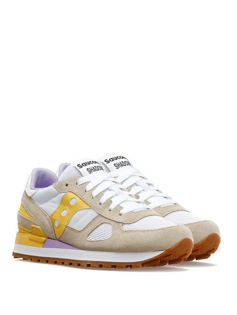 SAUCONY SHADOW ORIGINAL Baskets blanc jaune - Chaussures Femme