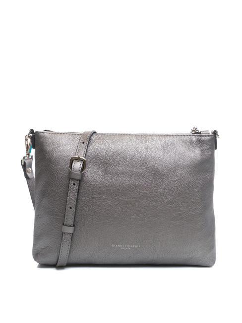 GIANNI CHIARINI METALLIC Pochette en cuir ACIER - Sacs pour Femme